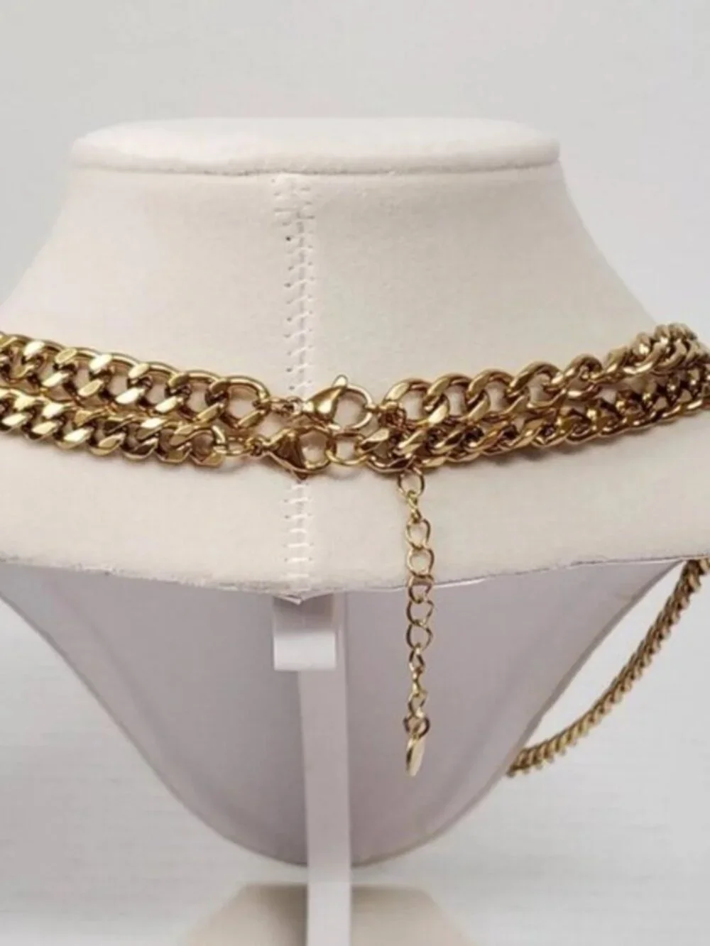 Stainless Steel Gold-Plated Necklace with Authentic Louis Vuitton Padlock